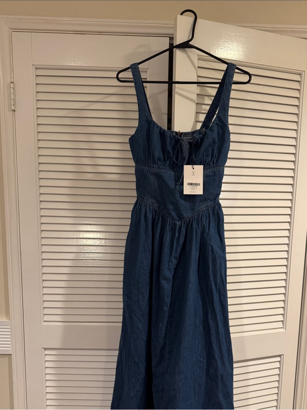 Reformation Balia Denim Midi Dress NWT